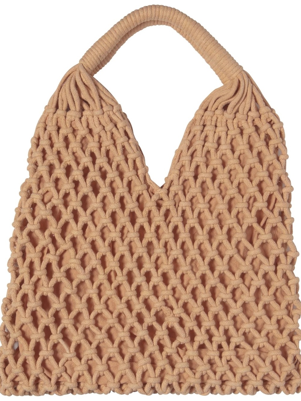 Handwoven Macramé Tote Bag in peach